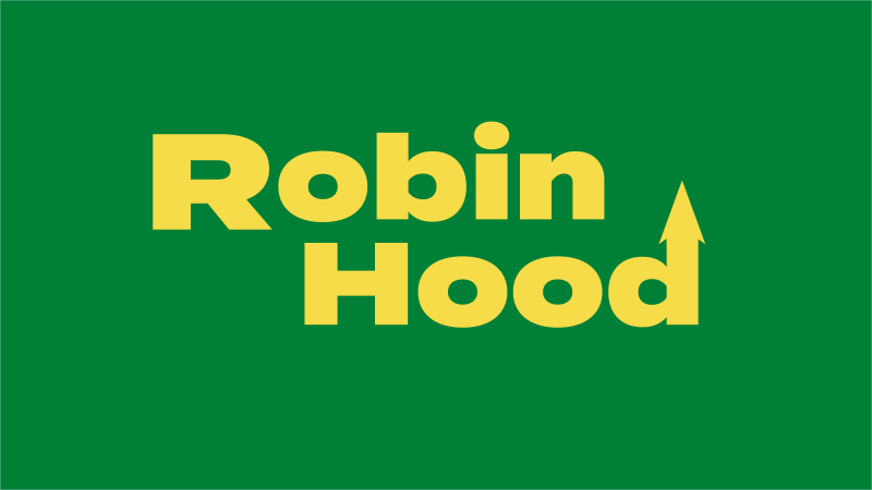 Robin Hood in yellow text on a green background