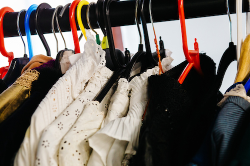 Costume Rail in Modest Rehearsals - Photo by Jessica Zschorn